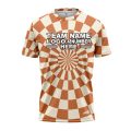 Custom Fully Sublimated Trippy Tie Dye Three Pattern Orange White Performance Jersey 4191