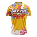 Custom Fully Sublimated Funky Florals Tie Dye Pattern Yellow Multicolor Performance Jersey 4212