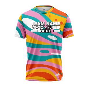 Custom Fully Sublimated Vintage Bloom Tie Dye Pattern Multicolor Performance Jersey 4247
