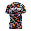 Custom Fully Sublimated Dynamic Shapes Tie Dye Pattern Multicolor Performance Jersey 4261