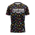 Custom Fully Sublimated Fungi Frenzy Tie Dye Black Multicolor Performance Jersey 4289