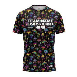 Custom Fully Sublimated Fungi Frenzy Tie Dye Black Multicolor Performance Jersey 4289