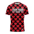 Custom Fully Sublimated Heartbeat Tie Dye Black Red Performance Jersey 4296