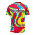 Custom Fully Sublimated Vivid Vortex Tie Dye Red Pink Yellow Blue Performance Jersey 4303