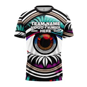 Custom Fully Sublimated Eye of the Storm Tie Dye Multicolor Performance Jersey 4317