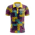 Custom Fully Sublimated Mixed Animal Print Yellow Purple Pink Teal Performance Polo Shirt 4387