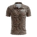 Custom Fully Sublimated Wild Animal Print Pattern Black Orange Performance Polo Shirt 4401