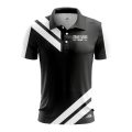 Custom Fully Sublimated Sport Neon Pattern Black White Performance Polo Shirt 4506