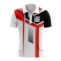 Custom Fully Sublimated Stylish Pool Ball Pattern Red White Black Performance Polo Shirt 4520