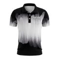 Custom Fully Sublimated Brushed Tie Dye Pattern Black White Performance Polo Shirt 4569