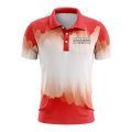 Custom Fully Sublimated Brushed Tie Dye Pattern Red White Performance Polo Shirt 4576