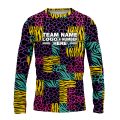 Custom Fully Sublimated Mixed Animal Print Yellow Purple Pink Teal Performance Long Sleeves 4680