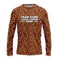 Custom Fully Sublimated Natural Giraffe Animal Print  Performance Long Sleeves 4704
