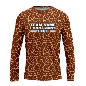 Custom Fully Sublimated Natural Giraffe Animal Print Performance Long Sleeves 4704