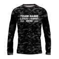 Custom Fully Sublimated Stealth Camo Pattern Black Gray Performance Long Sleeves 4716