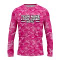 Custom Fully Sublimated Stealth Camo Pattern Pink Performance Long Sleeves 4740