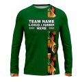 Custom Fully Sublimated Vertical Floral Pattern Green Orange Performance Long Sleeves 4788