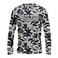 Custom Fully Sublimated Botanical Floral Pattern Black White Performance Long Sleeves 4800