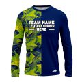 Custom Fully Sublimated Abstract Neon Pattern Green Blue Performance Long Sleeves 4896
