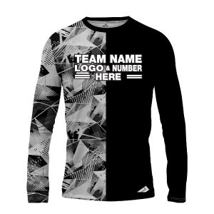 Custom Fully Sublimated Abstract Neon Pattern Black White Performance Long Sleeves 4908