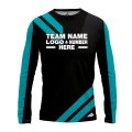Custom Fully Sublimated Sport Neon Pattern Black Teal Performance Long Sleeves 4932