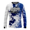 Custom Fully Sublimated Blue Splash Pattern Performance Long Sleeves 4968