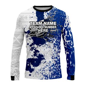 Custom Fully Sublimated Blue Splash Pattern Performance Long Sleeves 4968