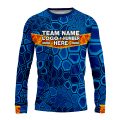 Custom Fully Sublimated Scales Fishing Pattern Blue Performance Long Sleeves 4992