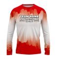 Custom Fully Sublimated Brushed Tie Dye Pattern Red White Performance Long Sleeves 5064