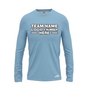 Custom Fully Sublimated Solid I13 Pattern Baby Blue Performance Long Sleeves 5100
