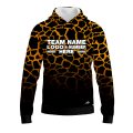 Custom Fully Sublimated Giraffe Animal Print Pattern Black Yellow Performance Sports Pullover Hoodie 5158