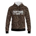Custom Fully Sublimated Jaguar Animal Print Performance Sports Pullover Hoodie 5166