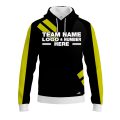 Custom Fully Sublimated Sport Neon Pattern Black Yellow Performance Sports Pullover Hoodie 5192