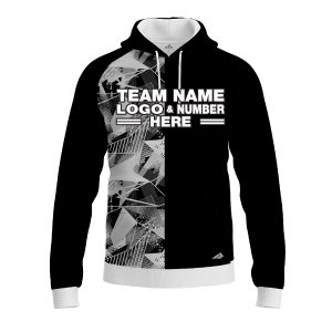 Custom Fully Sublimated Abstract Neon Pattern Black White Performance Sports Pullover Hoodie 5190