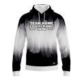 Custom Fully Sublimated Brushed Tie Dye Pattern Black White Performance Sports Pullover Hoodie 5214