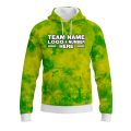 Custom Fully Sublimated Basic Tie Dye Pattern Green Performance Sports Pullover Hoodie 5210