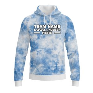 Custom Fully Sublimated Basic Tie Dye Pattern SkyBlue Performance Sports Pullover Hoodie 5208