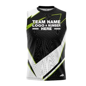 Custom Fully Sublimated Abstract Pattern Black Performance Sleeveless 5232