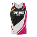 Custom Fully Sublimated Abstract Pattern Pink Performance Tank Top 5276