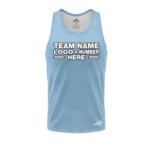 Custom Fully Sublimated Solid I6 Pattern Sky Blue Cloud Performance Tank Top 5292