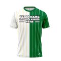 Custom Fully Sublimated Vertical Stripes Five Pattern White Green Performance Baseball Softball Jersey 5353