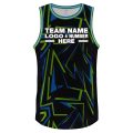 Custom Fully Sublimated Neon Pattern Black Blue Green Performance Basketball Uniform Jersey 5377