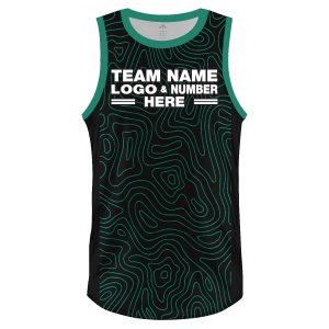 Custom Fully Sublimated Maze Pattern Black Teal Performance Basketball Uniform Jersey 5387