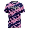 Custom Fully Sublimated Tactical Pattern Pink Blue Navy Performance Soccer Uniform Jersey 5424