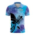 Custom Fully Sublimated Skull Disc Golf Pattern Tie Dye Performance Polo Shirt 5475
