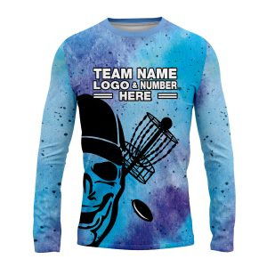 Custom Fully Sublimated Skull Disc Golf Pattern Tie Dye Performance Long Sleeves 5510