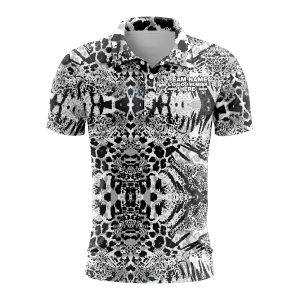 Custom Fully Monochrome Animal Print Performance Polo Shirt 5668