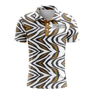 Custom Fully Sublimated Zebra Waves Animal Print Performance Polo Shirt 5720