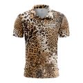 Custom Fully Sublimated Abstract Cheetah Animal Print Performance Polo Shirt 5741
