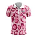 Custom Fully Sublimated Abstract Wild Pink Cheetah Print Performance Polo Shirt 5748